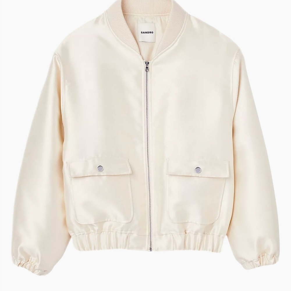 Sandro Cream Bomber Jacket